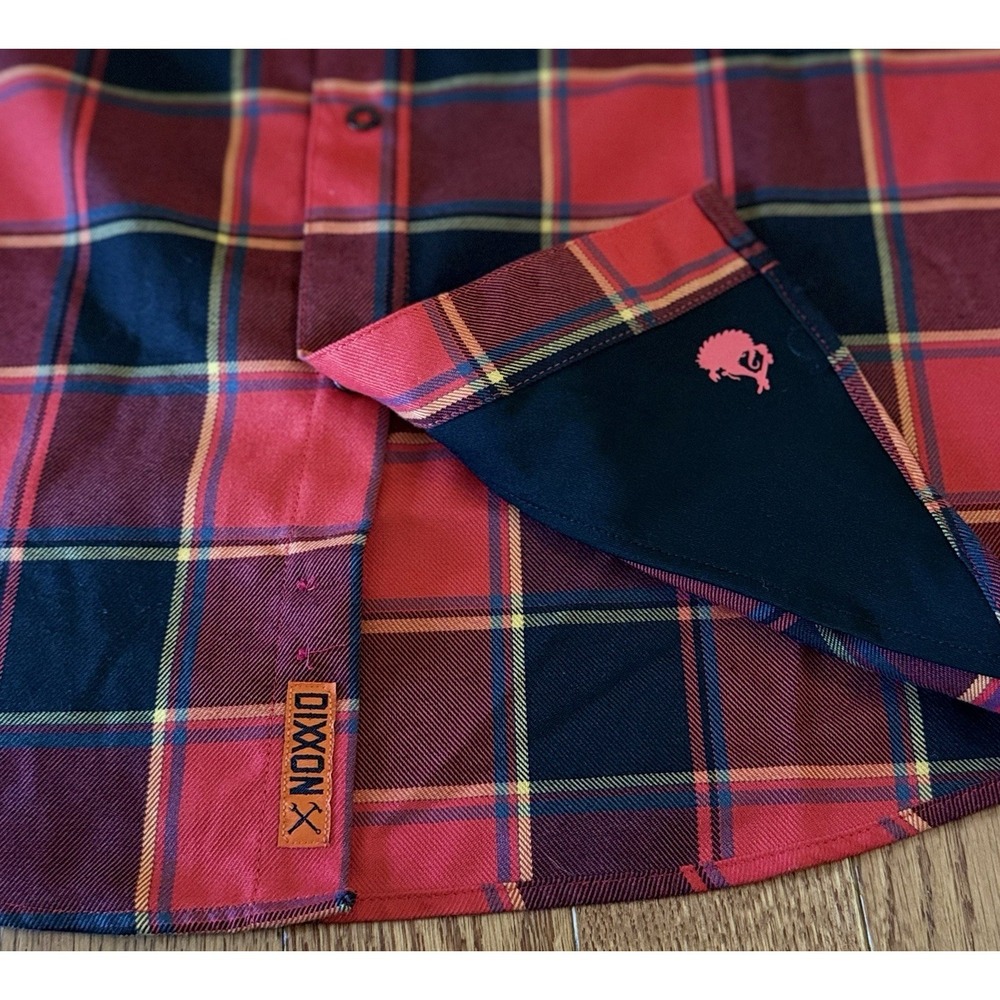 Dixxon Flannel x Steve Caballero Dragon Red Plaid Shirt Men's Large LS Snap - Picture 5 of 8